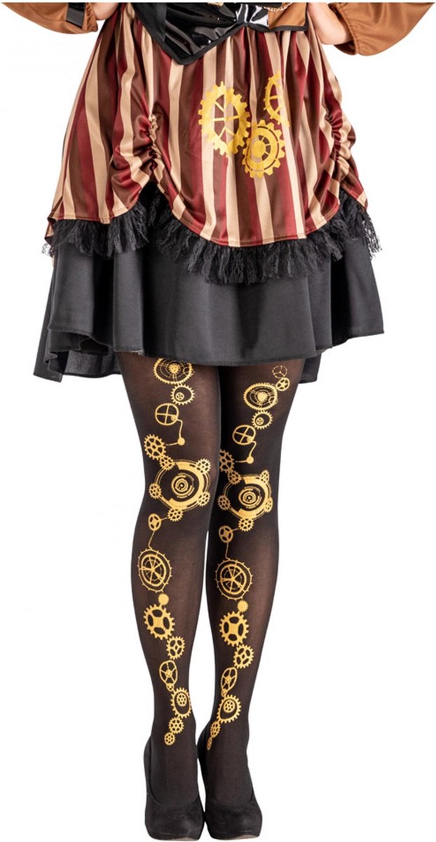 CARNIVAL TOYS - Zwarte steampunk panty voor vrouwen - Accessoires > Pantys en kousen